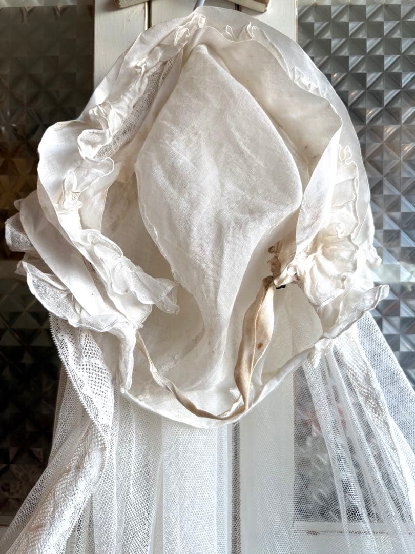 フランスアンティーク　セカンドコミュニオン　ヴェール　ボネ　初聖体拝領　ロザリオ