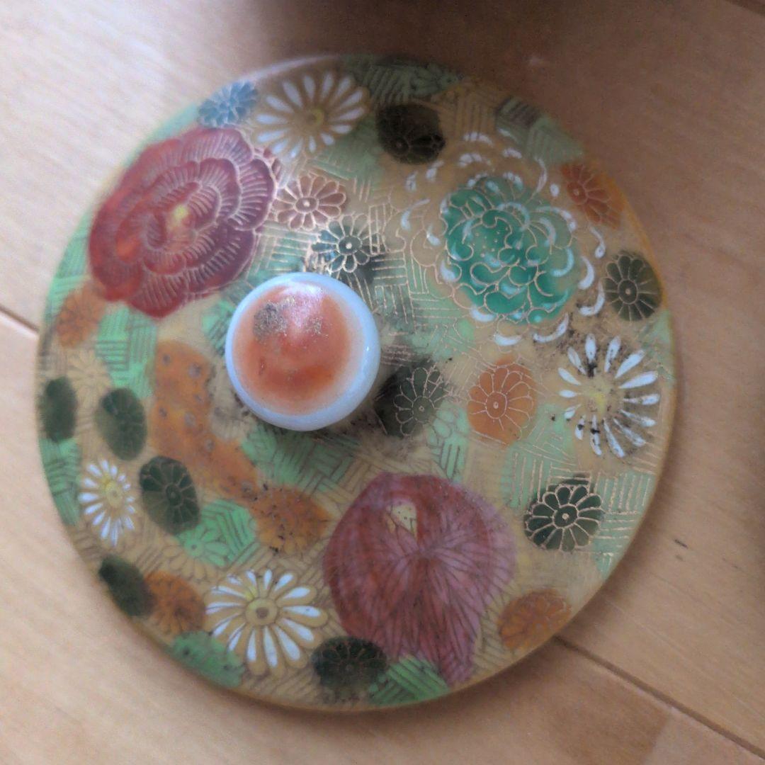 茶道具セット 花柄 陶器製 6点 九谷焼