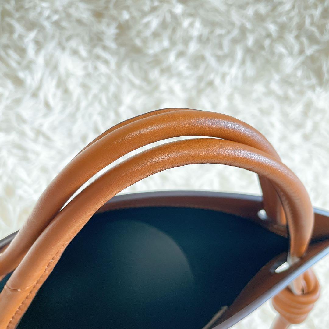 美品✨オルセット CORDAバケットバッグ ノット　牛革　巾着袋付き　バイカラー