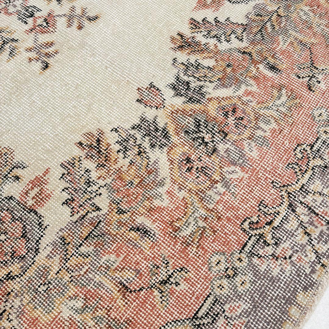 みかんトルコ　ヴィンテージラグ　ピンク　パープル