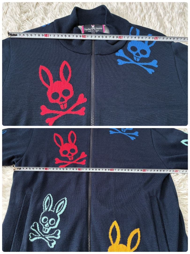 サイコバニー ジップ ニットジャケット 蓄熱　スカルラビット　Mサイズ