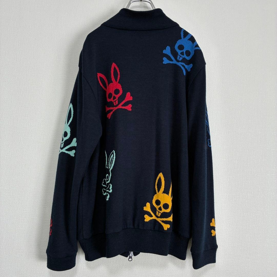 サイコバニー ジップ ニットジャケット 蓄熱　スカルラビット　Mサイズ