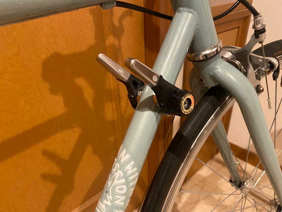 箱代込み、クロスバイク 水色 クロモリフレーム