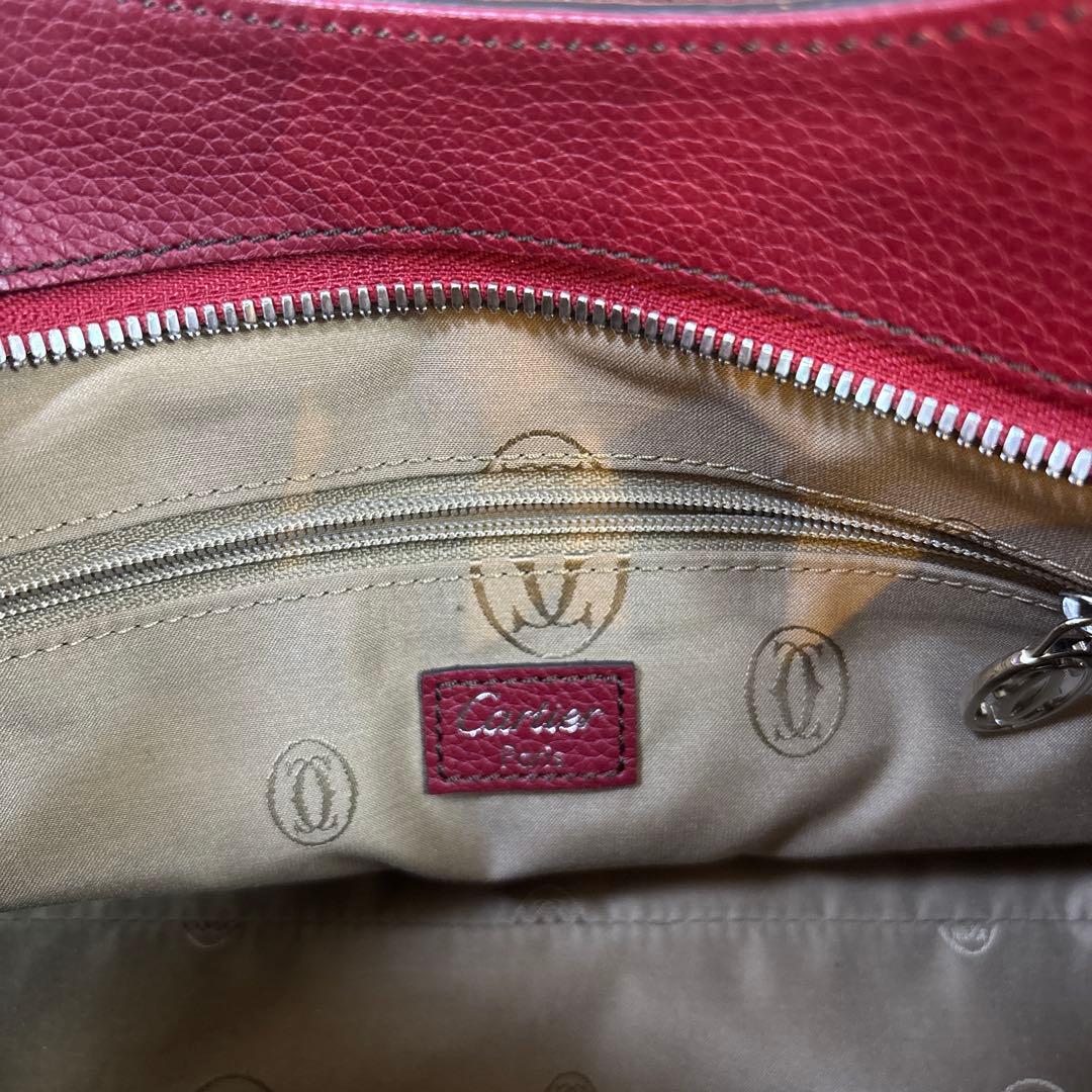 新品未使用　美品Cartier【カルティエ】マルチェロ　ハンドバッグ　赤ボルドー