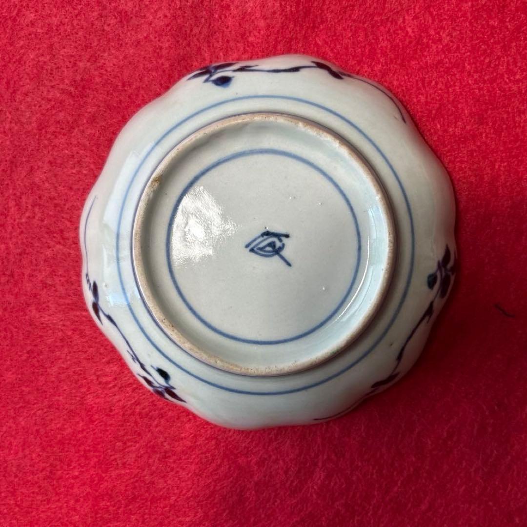 古伊万里　色絵　茄子文　小皿　5枚組