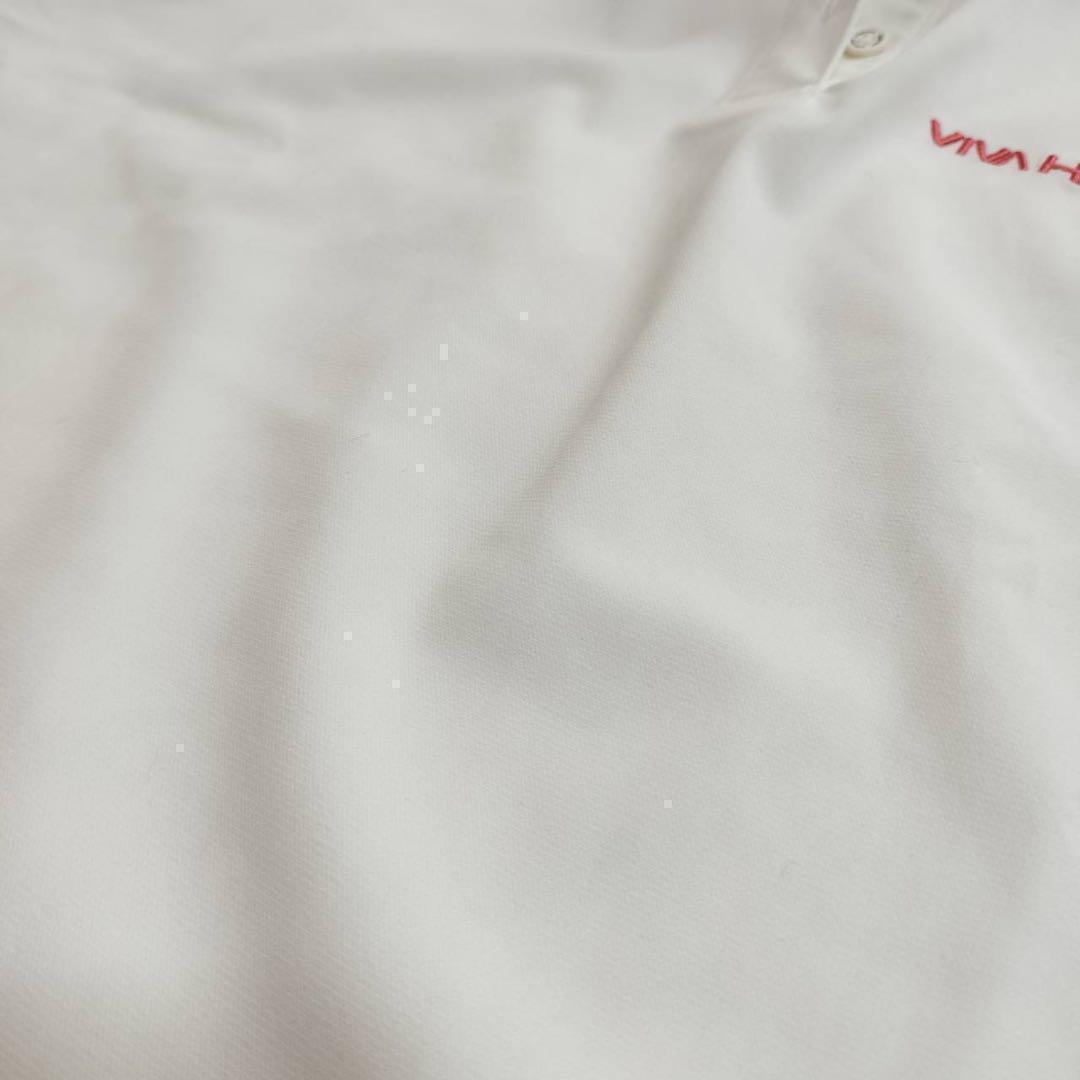 【新品】ビバハート ゴルフウェア ポロシャツ 刺繍ロゴ入り 白×メッシュ切り替え