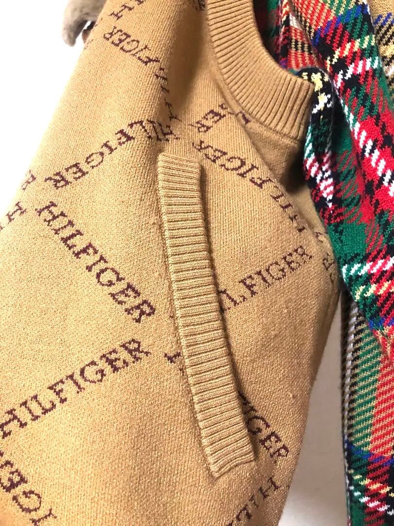 トミー ヒルフィガー ゴルフ2WAYネックモノグラムジャカードニットベスト