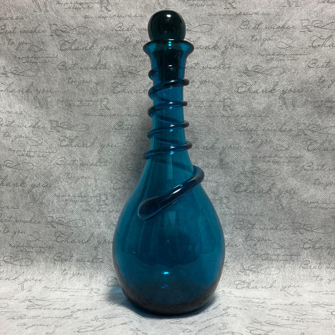 津軽びぃどろ　吹きガラス　カラフェ　　デキャンタ　水差し　首巻き　民藝