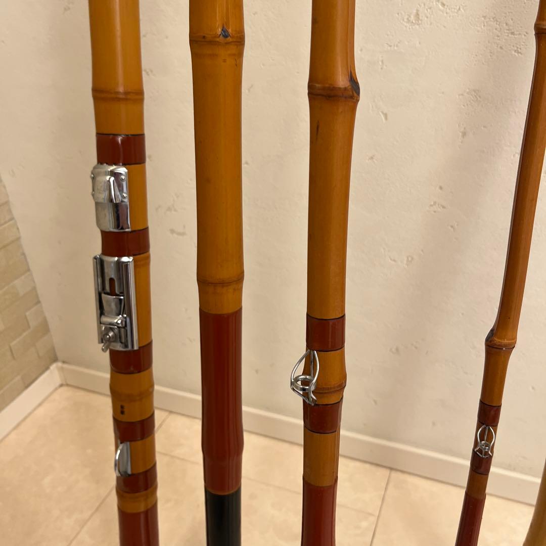 石鯛和竿　竿敏作　３本半継ぎ竹竿　石鯛竿