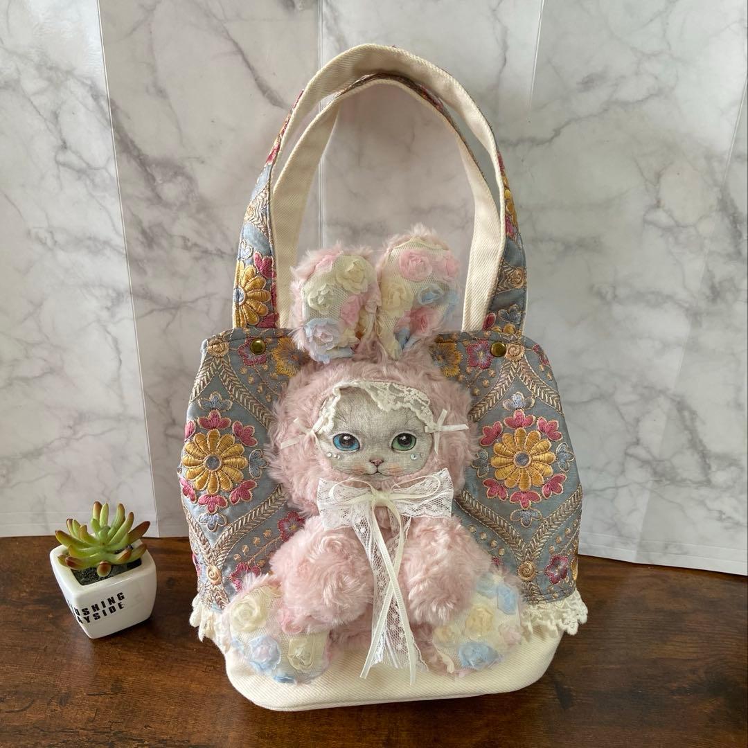 ☆*☆様 コヤンイサムチョン 【インド刺繍フリルバッグ】扇形 トートバッグ ハン