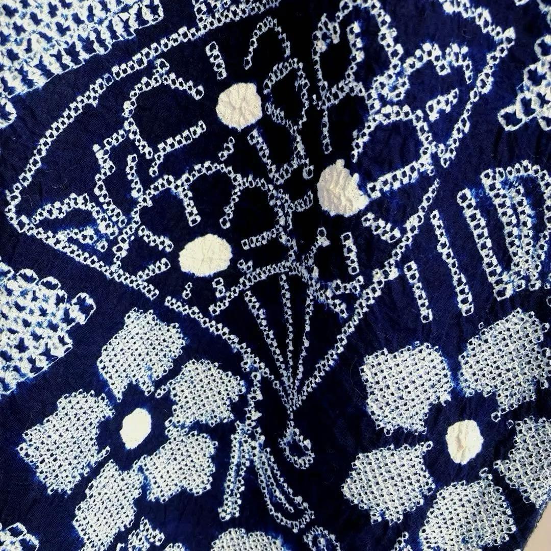 poko 有松絞り・有松鳴海絞り浴衣　手縫い　花繋ぎ　身丈154 No55