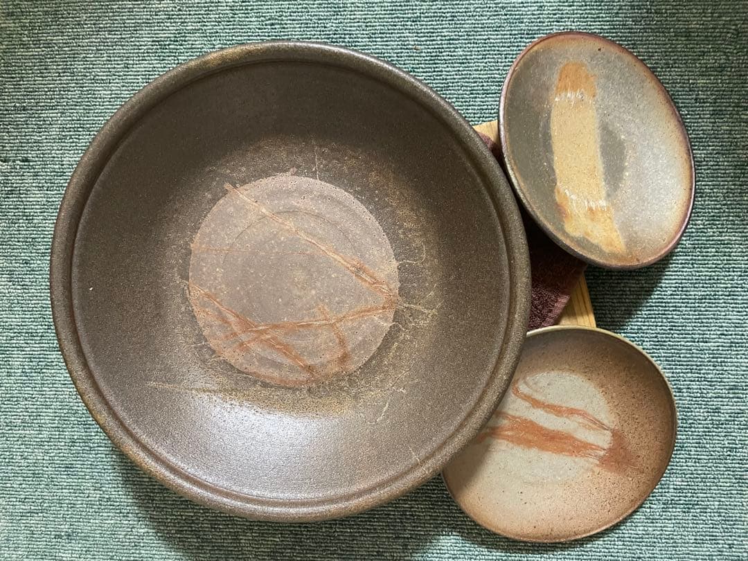 備前焼　大皿と取皿