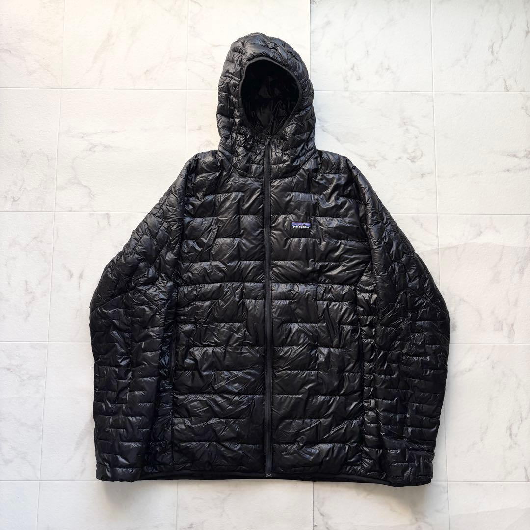 美品 パタゴニア マイクロパフフーディ プリマフィル ブラック XL