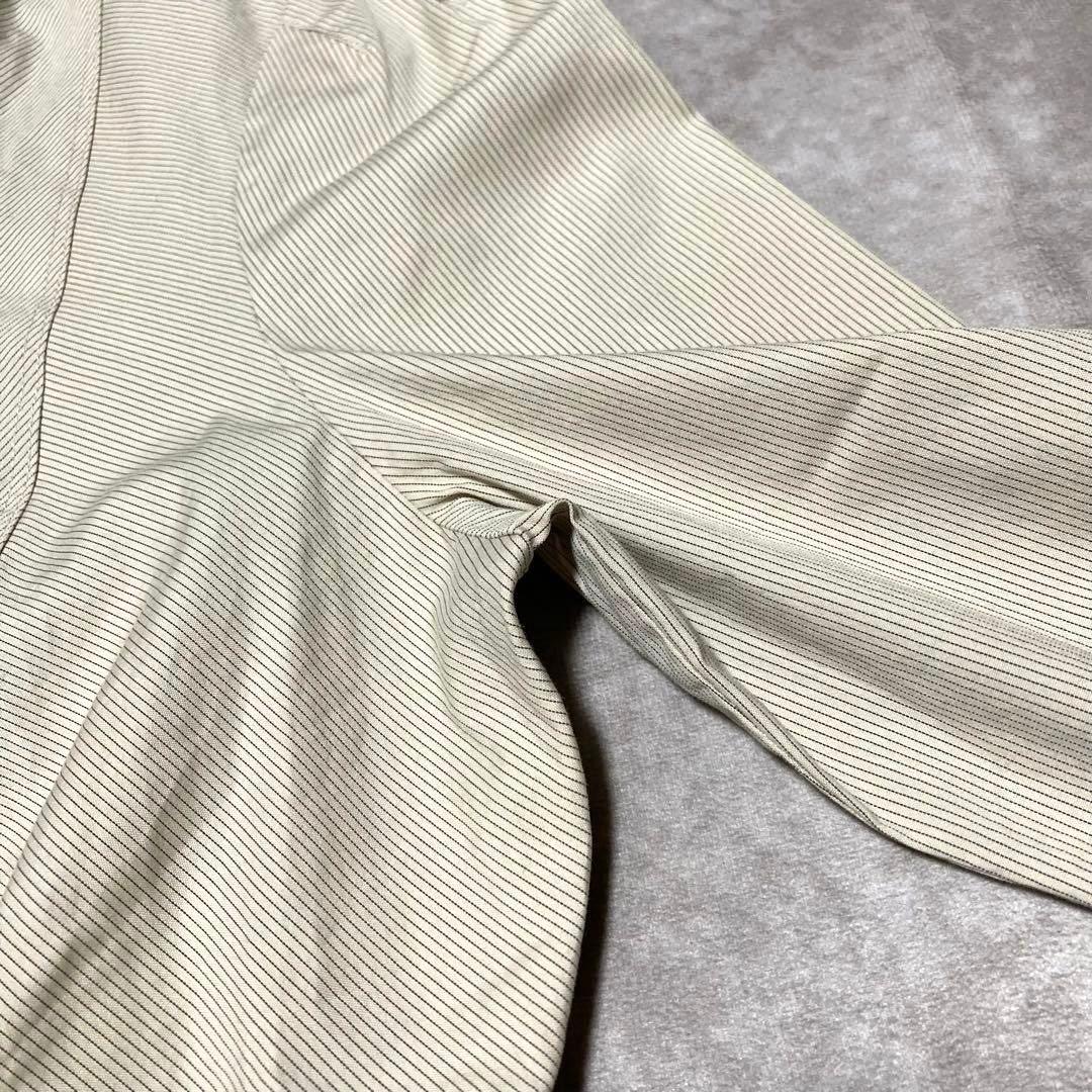 希少　グッチ　GUCCI （40） 長袖シャツ　ブラウス　ストライプ　特殊ボタン