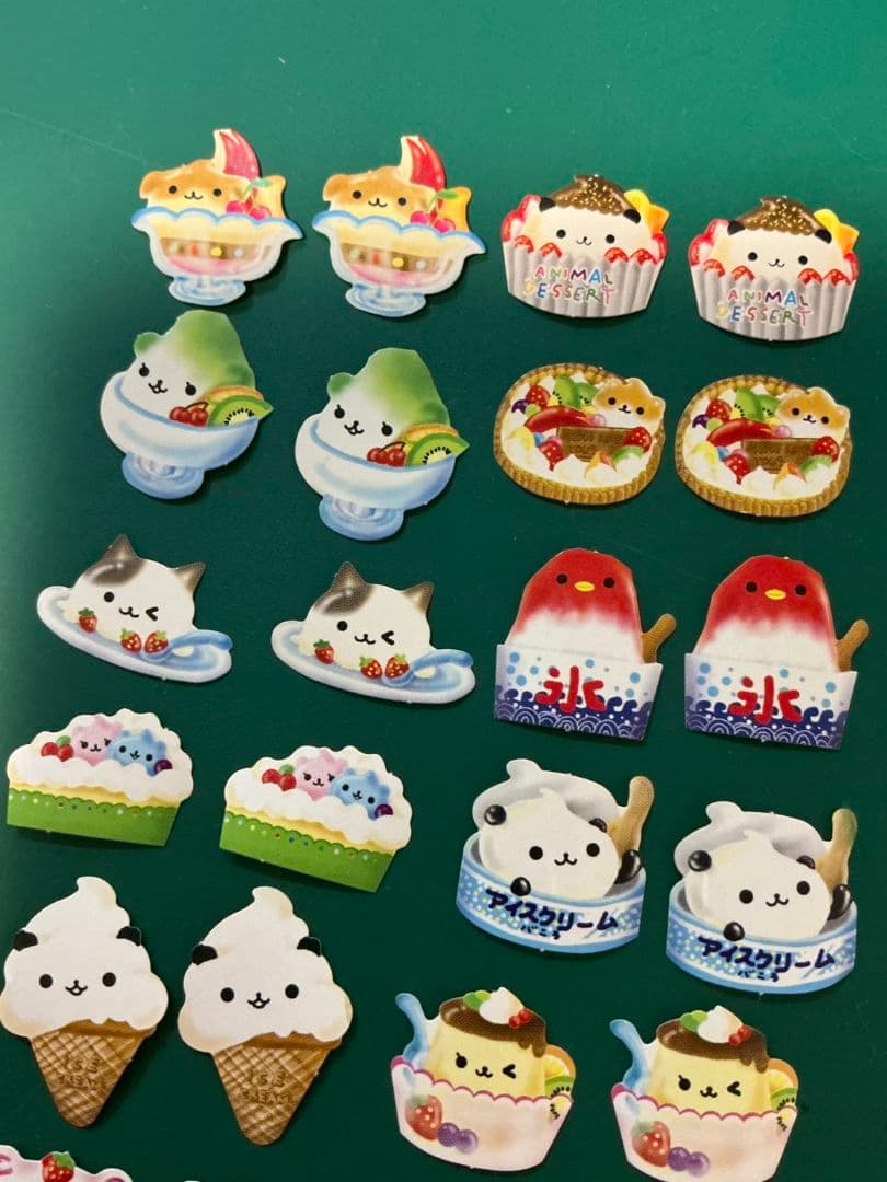 平成レトロ スイーツ 動物 アニマル フレークシール 当時物　たべもの　シール