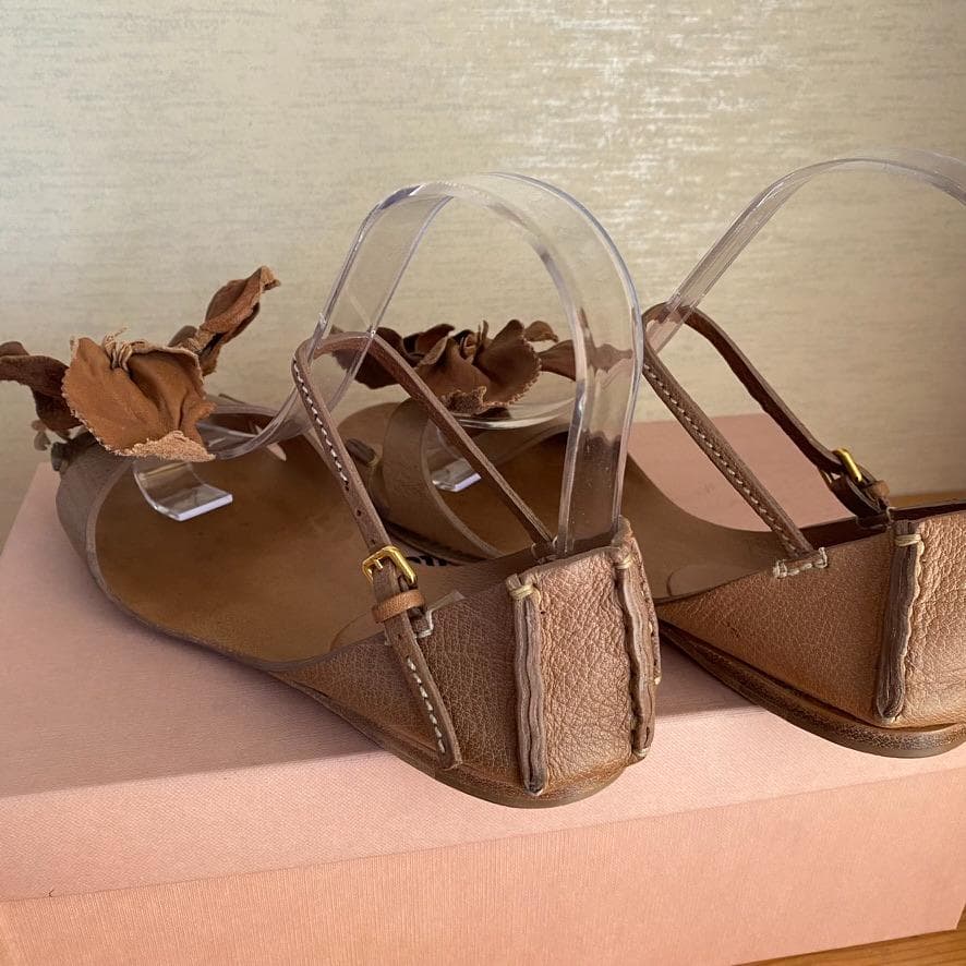 【美品】　MIUMIU　ミュウミュウ フラワーサンダル 36