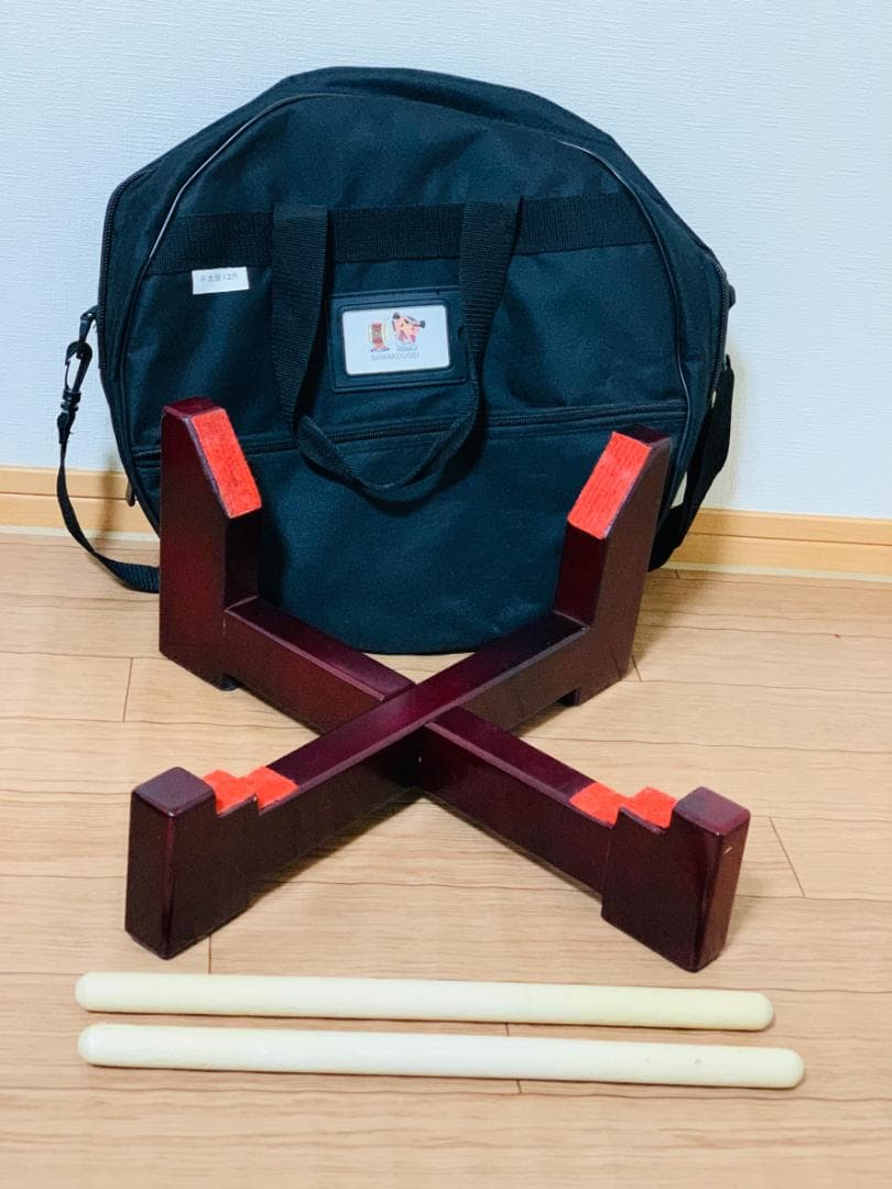 合計35,750円 諏訪工芸 松材 平太鼓 1.2尺 台座バチ専用ケース付き