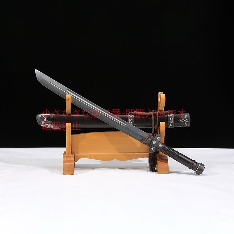 黒金古刀銅装鎏銀T 10鋼敷土焼刃 古兵器 武具 刀装具 日本刀 模造刀居合刀