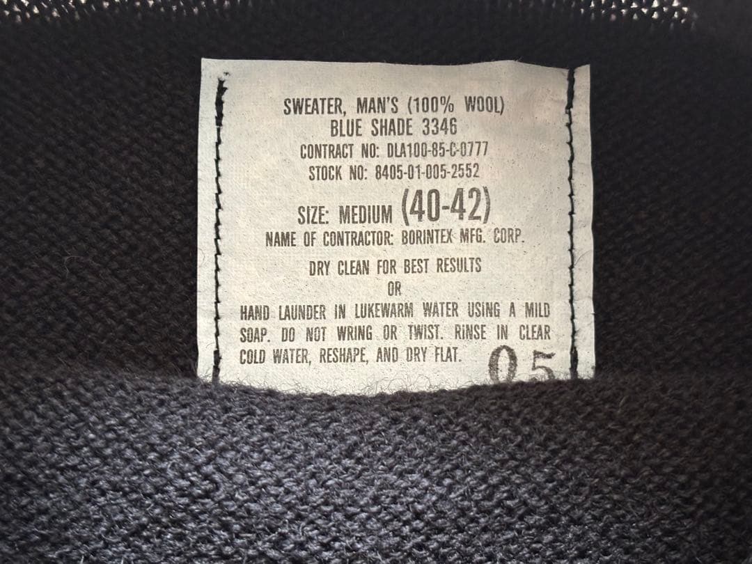 【希少】【新品】デッドストック米軍 U.S.NAVY WOOL GOB セーター