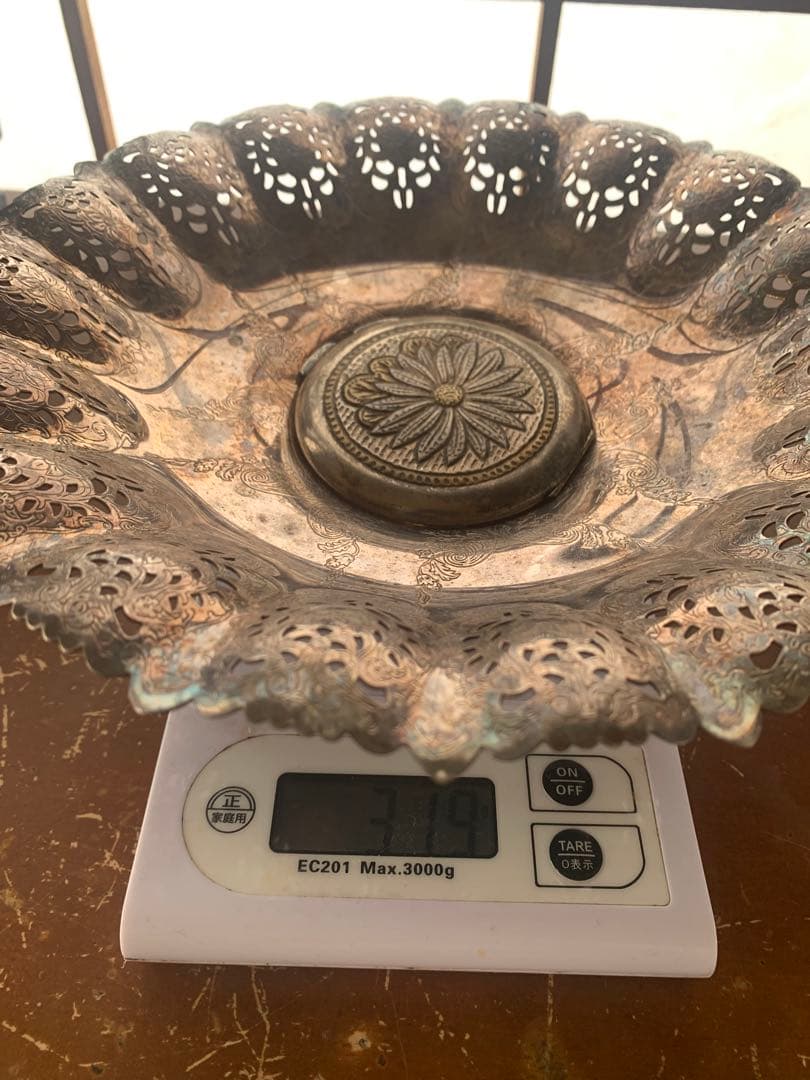 花模様ボウル 319g 銀製