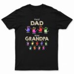 First Dad Now Grandpa Handprints - Gift For Father, Grandfather - Supsuppy T Shirt