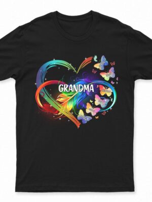 Grandma Mom Heart Infinity Butterfly - Gift For Mother, Grandma - Supsuppy T Shirt