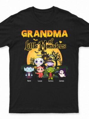 Grandma Of Little Monsters Character Costumes - Halloween Gift For Grandma, Grandparents, Mom, Dad, Family - Supsuppy T Shirt