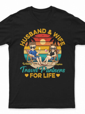 Husband And Wife Travel Partners For Life Beach Traveling Couple - Supsuppy T Shirt