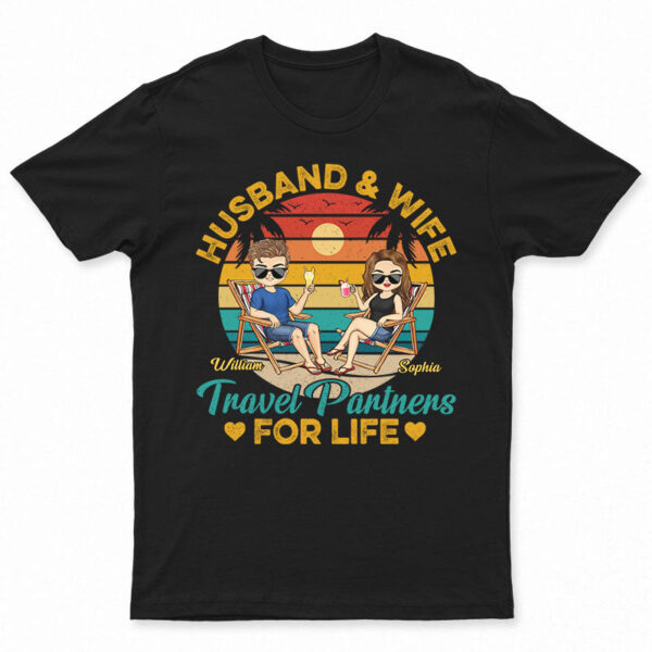 Husband And Wife Travel Partners For Life Beach Traveling Couple - Supsuppy T Shirt