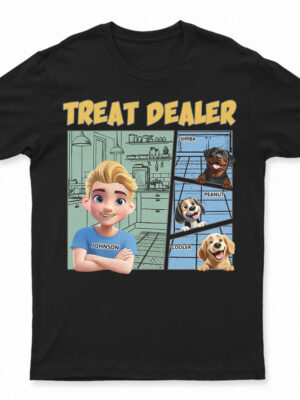 More Color Funny Comic Pet Lover Treat Dealer Cute Dog Cat - Supsuppy T Shirt