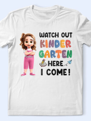 Watch Out Kindergarten Here I Come 3D Effect Kid - Supsuppy T Shirt
