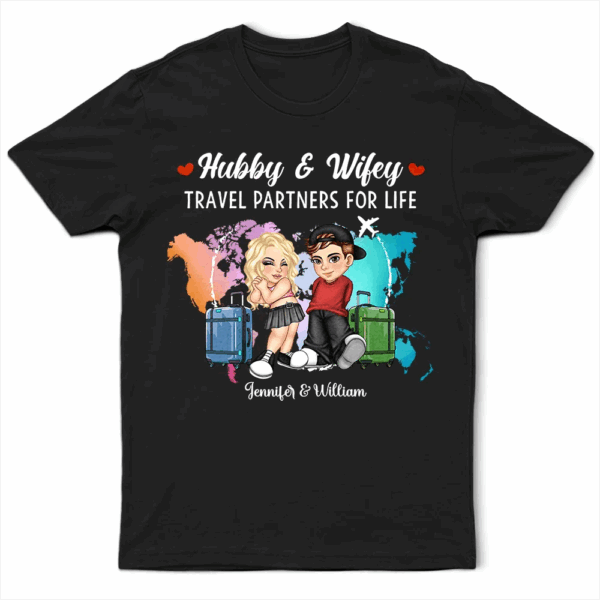 Y2K Couple Hubby & Wifey Travel Partners For Life - Supsuppy T Shirt
