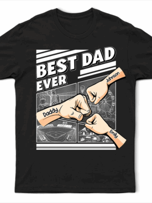 Best Dad Grandpa Hand Punch Side View - Supsuppy T Shirt