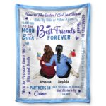 Best Friends Forever Connected By Heart - Loving Gifts For Besties - Supsuppy Sherpa Blanket