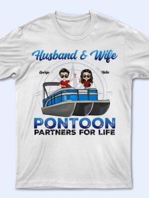 Boating Husband & Wife Pontoon Partners For Life - Traveling, Cruising Gift For Couples, Pontooning Lovers, Beach Lovers, Travelers - Supsuppy T Shirt