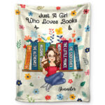 Book Flower Just A Girl Who Loves Books - Supsuppy Sherpa Blanket
