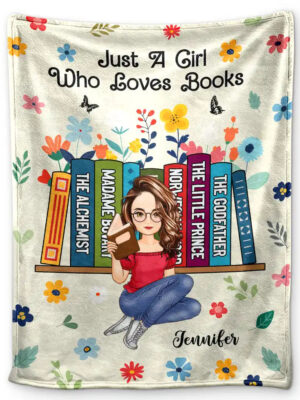 Book Flower Just A Girl Who Loves Books - Supsuppy Sherpa Blanket