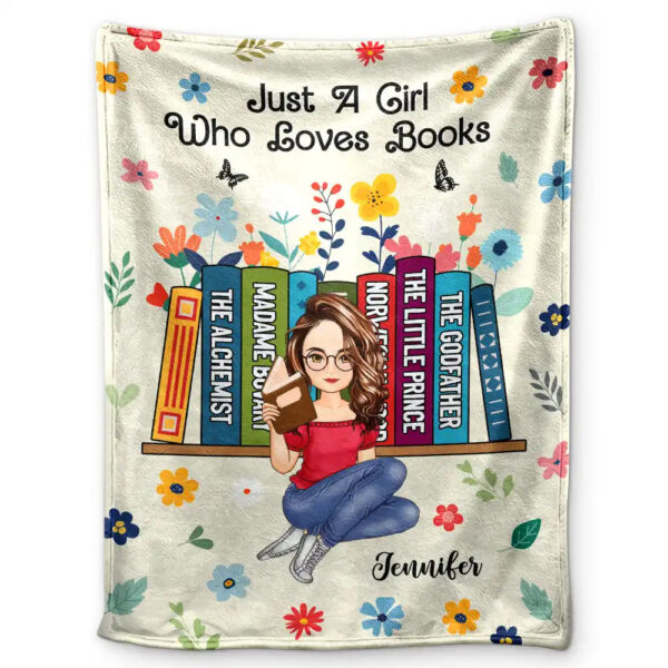 Book Flower Just A Girl Who Loves Books - Supsuppy Sherpa Blanket
