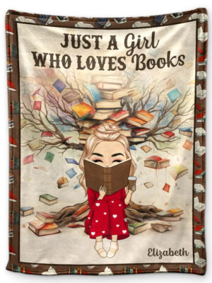 Book Tree Just A Girl Who Loves Books - Supsuppy Sherpa Blanket