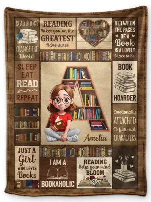 Bookish Monogram Reading Blanket - Supsuppy Sherpa Blanket