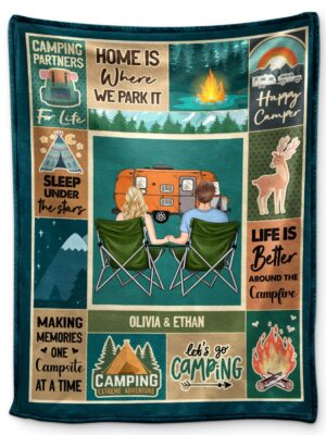 Camping Couple Life Is Better Around The Campfire - Gift For Camping Lovers - Supsuppy Sherpa Blanket
