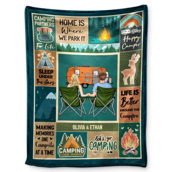 Camping Couple Life Is Better Around The Campfire - Gift For Camping Lovers - Supsuppy Sherpa Blanket