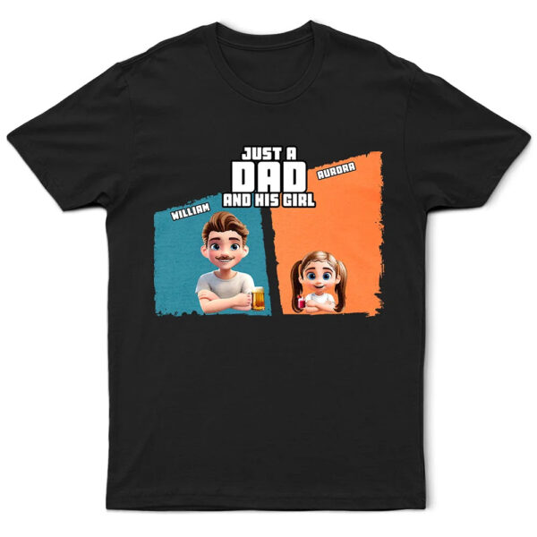 Comic Style Just A Dad And His Girl - Supsuppy T Shirt