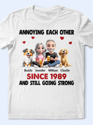 Couple Annoying Each Other With Dogs - Supsuppy T Shirt