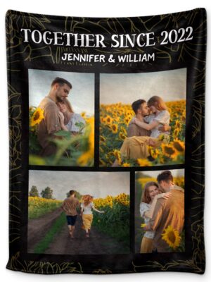 Custom Photo Couple Together Since - Supsuppy Sherpa Blanket