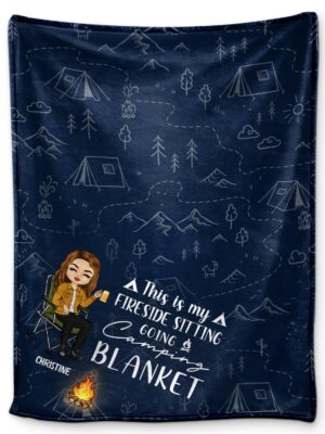 Fireside Sitting Going Camping - Gift For Yourself, Gift For Women, Gift For Men - Supsuppy Sherpa Blanket