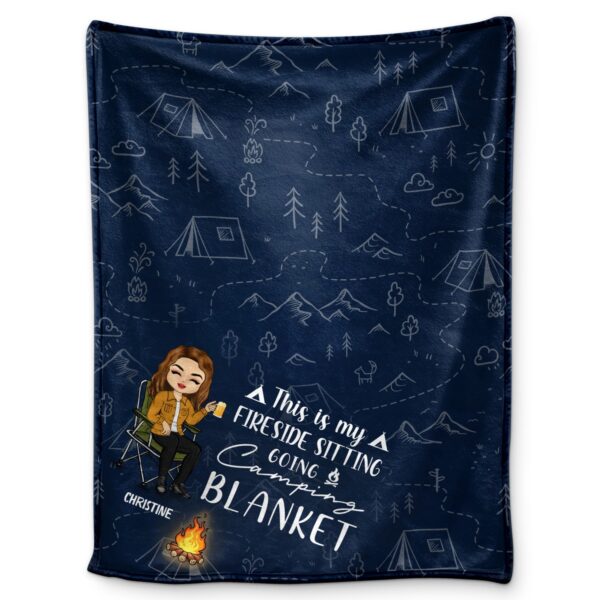 Fireside Sitting Going Camping - Gift For Yourself, Gift For Women, Gift For Men - Supsuppy Sherpa Blanket