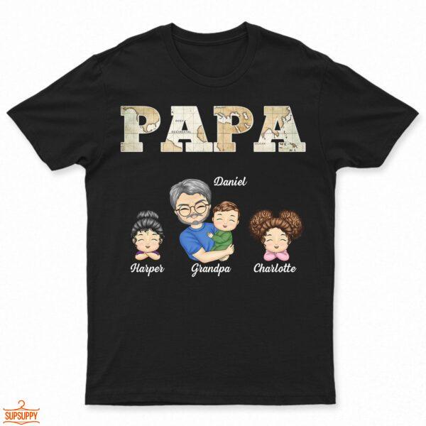 Grandkids Papa Daddy - Gift For Grandpa, Father, Uncle - Supsuppy T Shirt