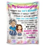 Grandma Mother Hugged This Soft Blanket - Gift For Granddaughter, Grandson, Kids - Supsuppy Sherpa Blanket