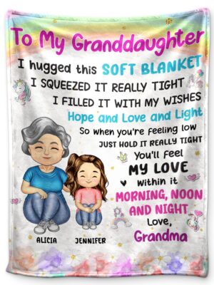 Grandma Mother Hugged This Soft Blanket - Gift For Granddaughter, Grandson, Kids - Supsuppy Sherpa Blanket